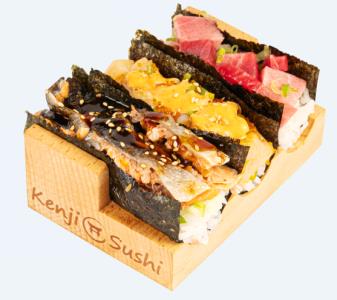 3 Different kinds of chef's choice premium handroll Handroll Sampler